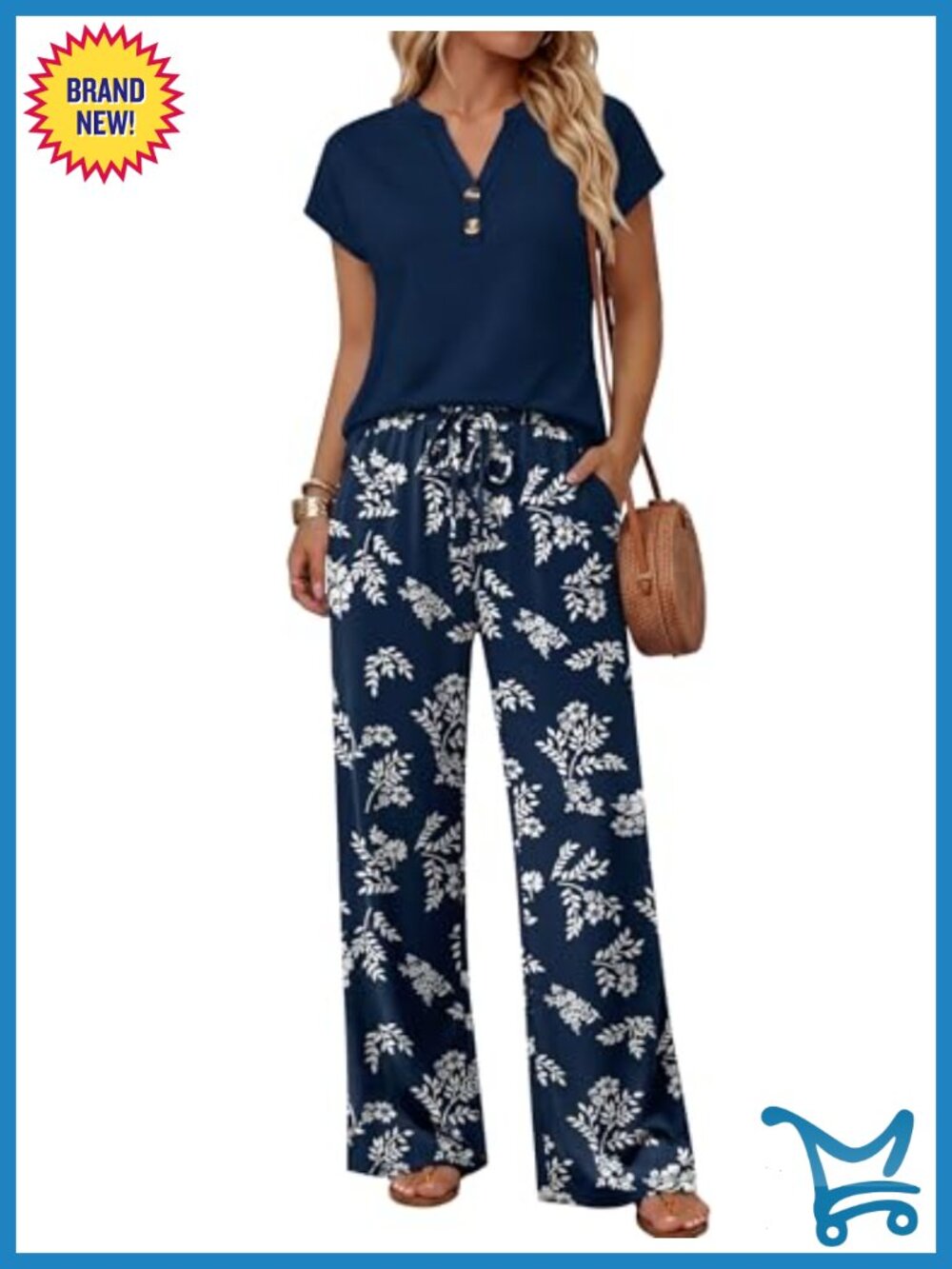 Two Piece Set Women Summer Wide Leg Lounge Pants Outfit Travel